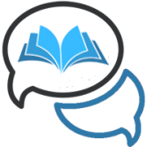 Logo for Harnessing Your Story Intelligence Webinar.  Two quote bubbles, one with a storybook inside