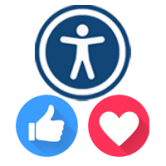 Accessibility Icon with Social Media Icons